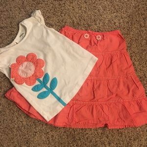 Gymboree Coral Daisy Top and Skirt